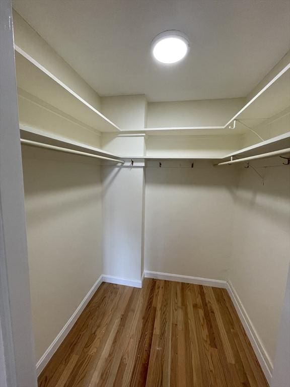 spacious closet with wood finished floors