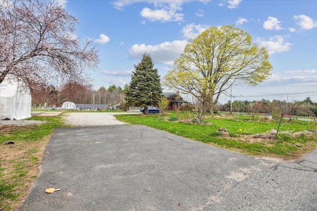view of street featuring aphalt driveway
