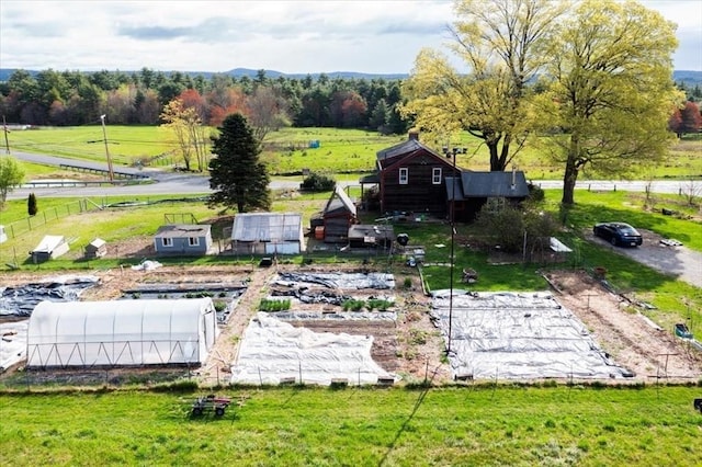 drone / aerial view with a rural view