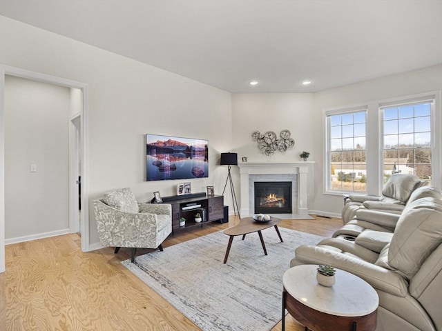 living room featuring light hardwood / wood-style floors