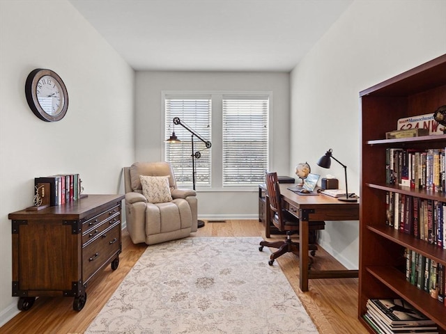 office featuring light wood-type flooring