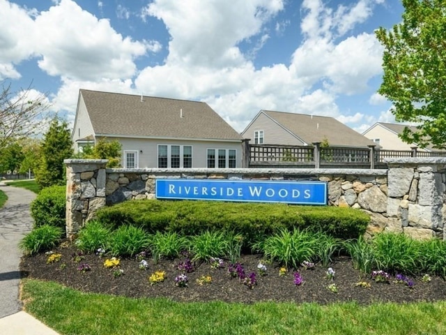 view of community sign