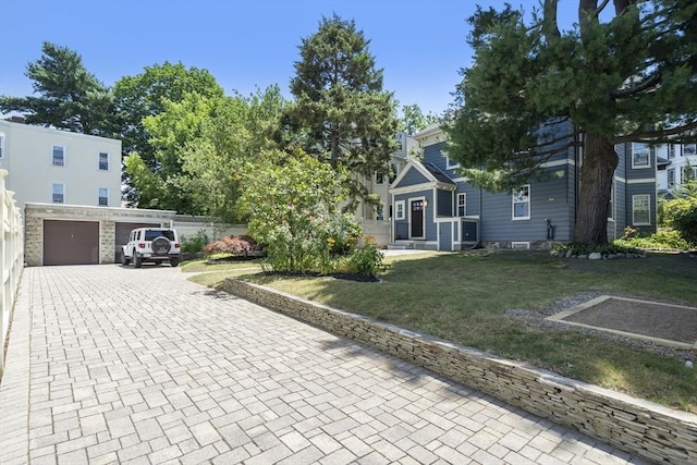 1 Murdock Ter, Boston, MA 02135 - obstructed view of property featuring a front lawn and decorative driveway