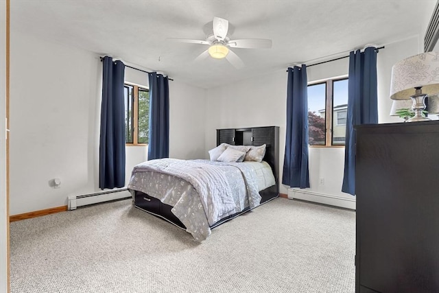 23 Mulholland Dr, Ipswich, MA 01938 - carpeted bedroom with baseboard heating and a ceiling fan