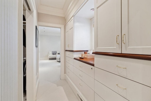 135 Marsh St, Belmont, MA 02478 - corridor featuring crown molding and baseboards