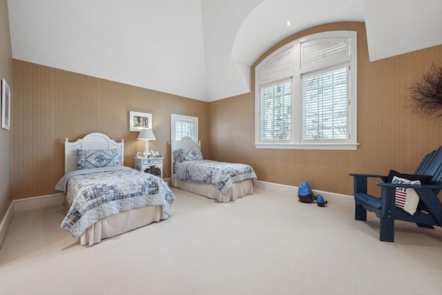 135 Marsh St, Belmont, MA 02478 - bedroom with baseboards, carpet, and lofted ceiling