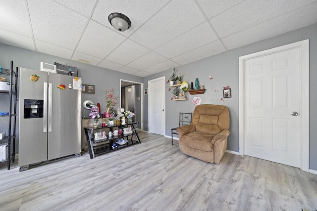 48 Rocliffe St, Fall River, MA 02723 - sitting room with wood finished floors, a paneled ceiling, and baseboards