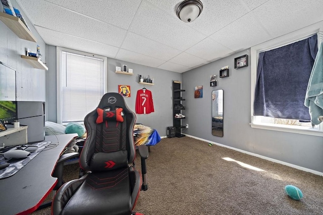 48 Rocliffe St, Fall River, MA 02723 - carpeted office with a drop ceiling and baseboards