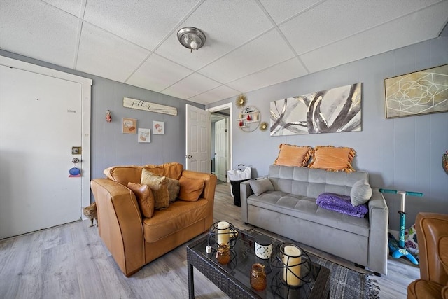48 Rocliffe St, Fall River, MA 02723 - living area with wood finished floors and a drop ceiling