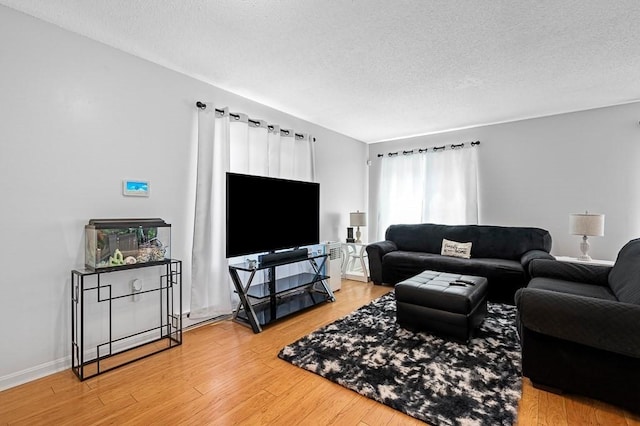 98 Eastern Ave Unit 403, Worcester, MA 01605 - living area featuring a textured ceiling and wood finished floors