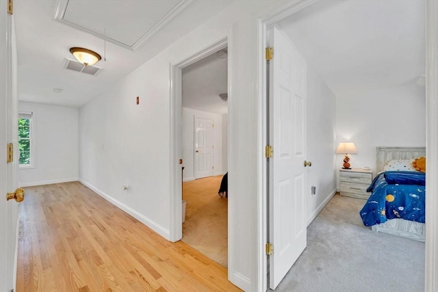 47 Fenwick Cir, Methuen, MA 01844 - hallway with attic access and wood finished floors