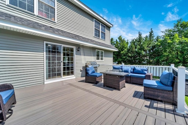 47 Fenwick Cir, Methuen, MA 01844 - wooden deck featuring outdoor lounge area and area for grilling