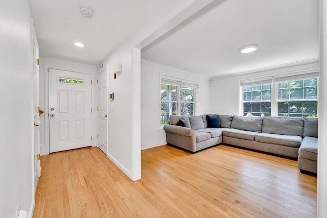 47 Fenwick Cir, Methuen, MA 01844 - foyer entrance featuring light wood finished floors and ornamental molding