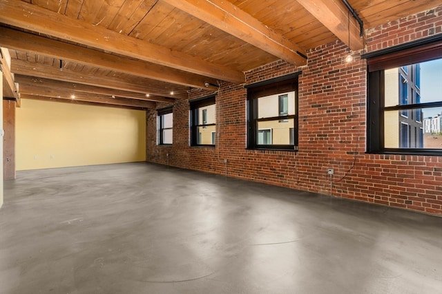 interior space featuring wood ceiling