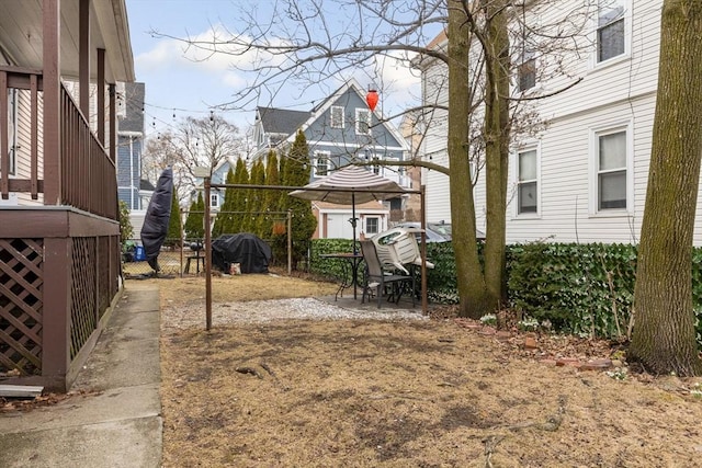 view of yard with fence