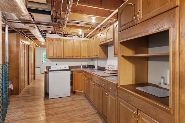 171 Taft Rd, Wilmington, MA 01887 - kitchen with washer / clothes dryer, light wood-style floors, and dark countertops