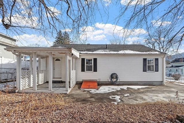 rear view of house featuring a patio area