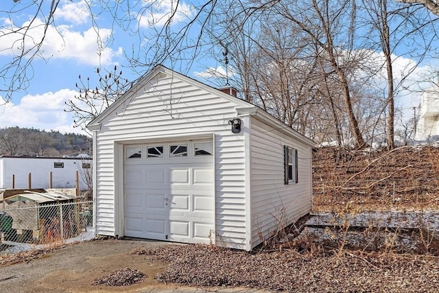 view of garage