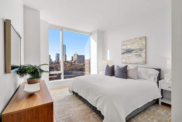 bedroom featuring light hardwood / wood-style flooring