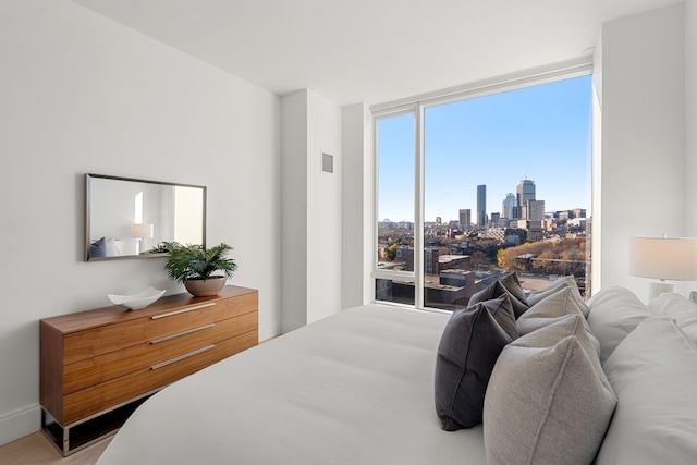 bedroom featuring hardwood / wood-style flooring