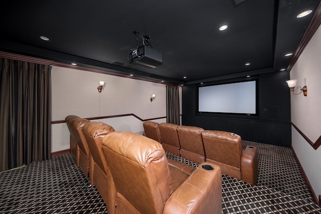 view of carpeted cinema