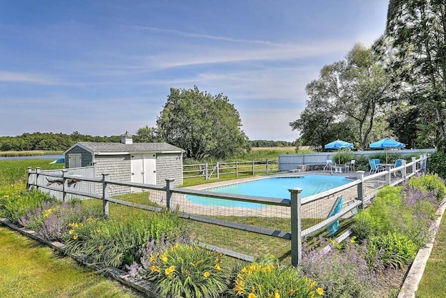 47 Fallon Dr, Westport, MA 02790 - view of swimming pool featuring an outbuilding