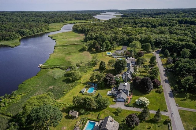 47 Fallon Dr, Westport, MA 02790 - view of property location with a nearby body of water and a heavily wooded area