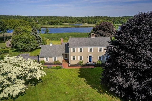 47 Fallon Dr, Westport, MA 02790 - view of subject property with a nearby body of water and a forest