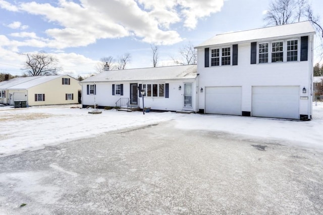 view of front of house with a garage