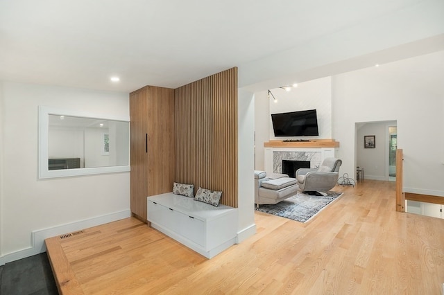 living room featuring hardwood / wood-style flooring