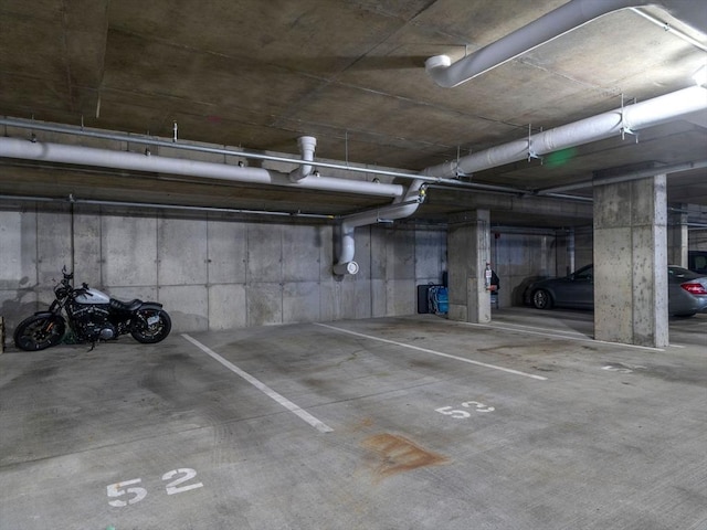 view of parking garage