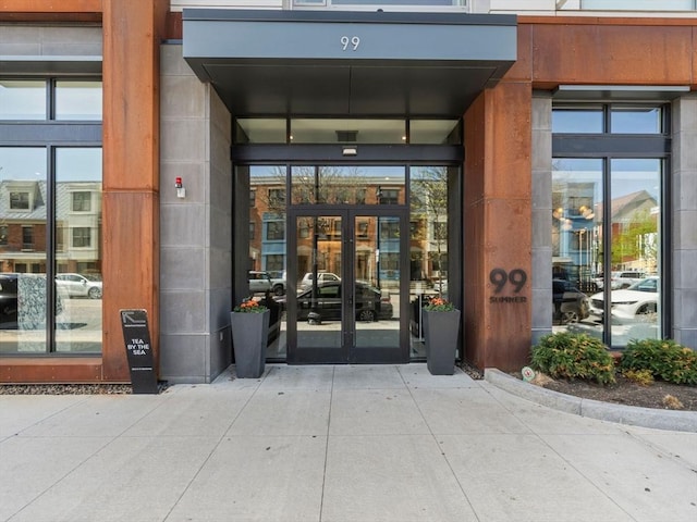 view of exterior entry with french doors