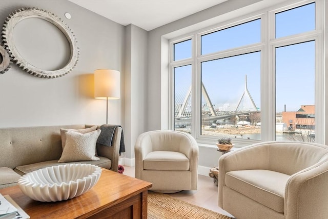 sitting room with baseboards