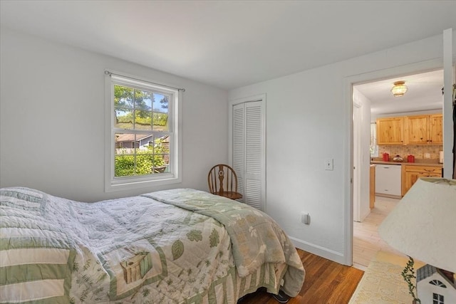 42 Beechwood Dr, Mashpee, MA 02649 - bedroom with light wood finished floors and a closet