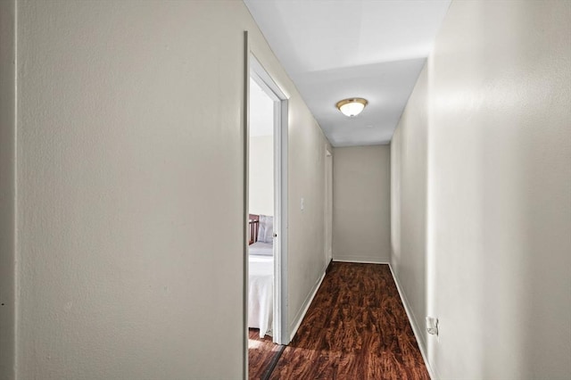 hall featuring dark hardwood / wood-style floors