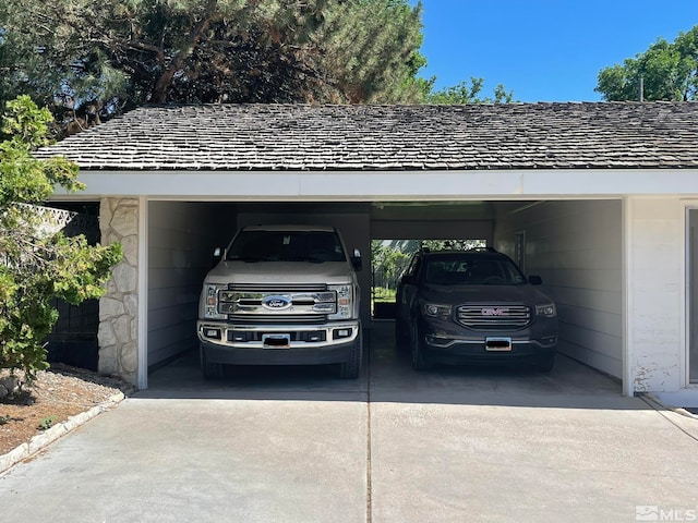 exterior space with a carport