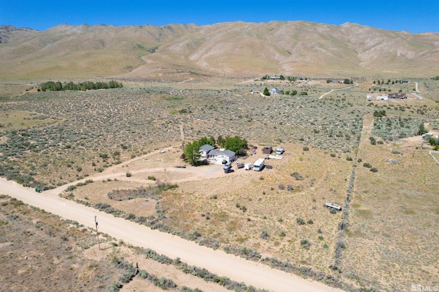 bird's eye view with a mountain view