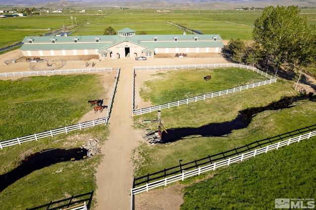 bird's eye view featuring a rural view