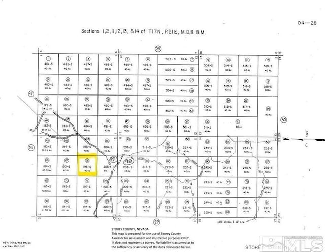 Long Valley Rd Unit 196S, Virginia City NV, 89521 land for sale