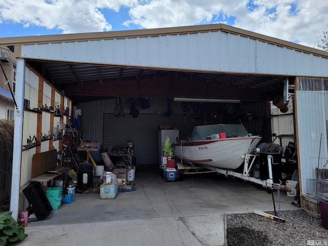 view of garage