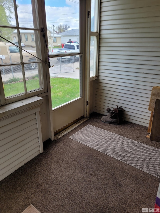 view of unfurnished sunroom