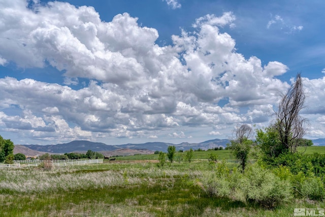 mountain view with a rural view