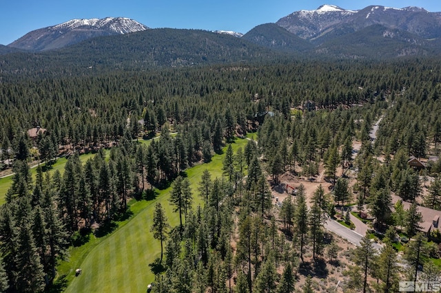 bird's eye view with a mountain view