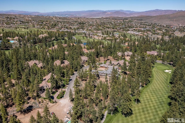 aerial view featuring a mountain view