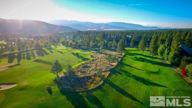 drone / aerial view with a mountain view