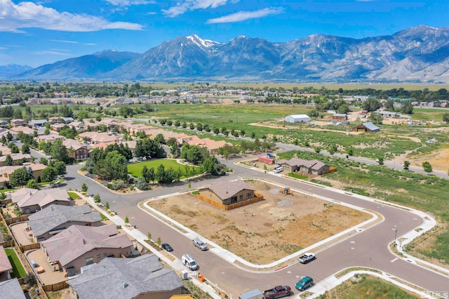 aerial view with a mountain view