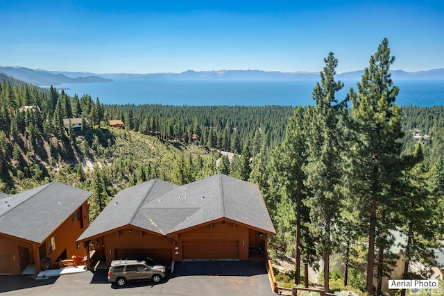 drone / aerial view with a mountain view