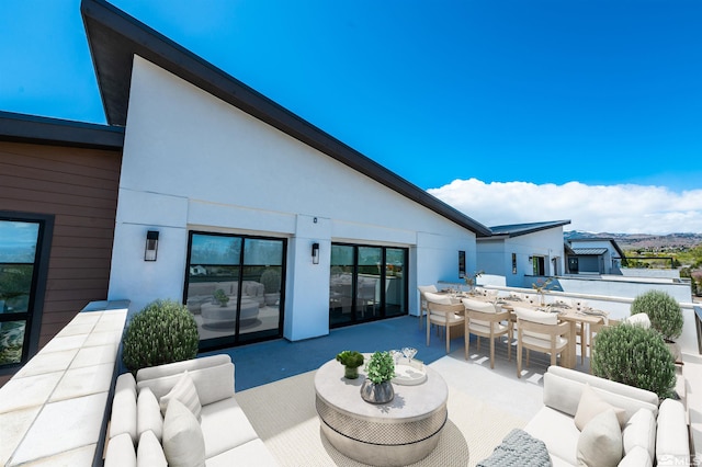 view of patio featuring an outdoor hangout area