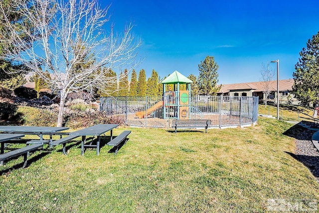 exterior space with a playground