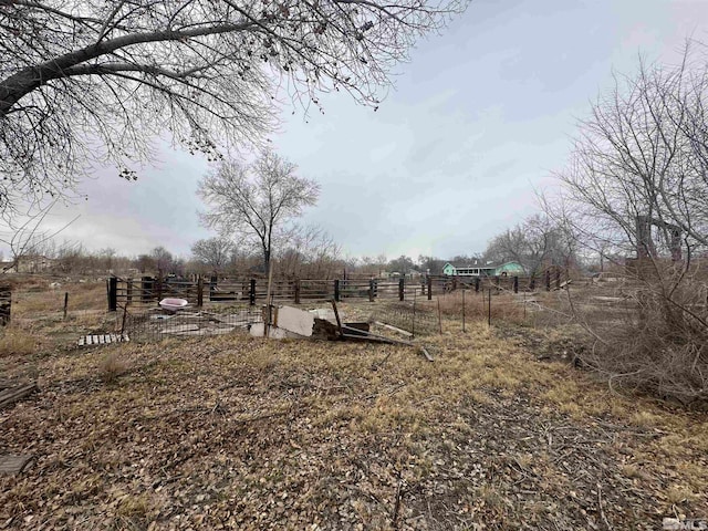 view of yard with a rural view